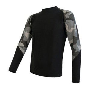 Triko dlouhé pánské SENSOR MERINO IMPRESS camo/černé Velikost: L