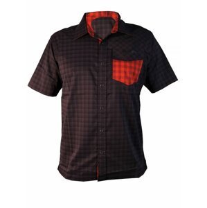 Košile krátká pánská HAVEN Agness Slimfit černá/červená Velikost: XL