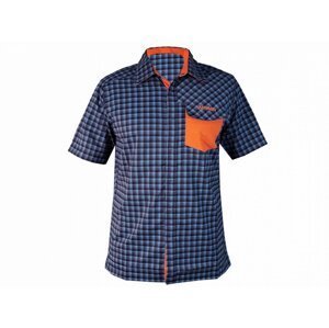 Košile krátká pánská HAVEN Agness Slimfit modrá/oranžová Velikost: XXXL