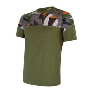 Triko krátké pánské SENSOR MERINO IMPRESS safari/camo Velikost: M