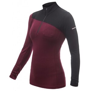 Triko dlouhé dámské SENSOR MERINO EXTREME zip černá/port red Velikost: M