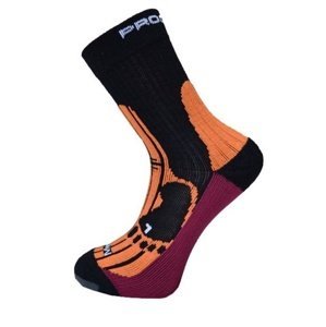 Ponožky Progress MERINO turistické černá/meruňka/švestka Velikost: 9-12