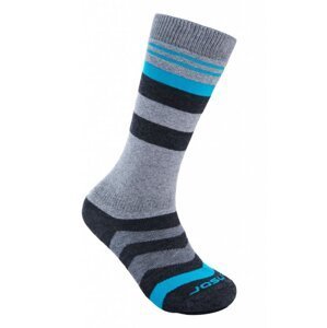 Ponožky SENSOR SLOPE MERINO šedá/černá/tyrkys Velikost: 6-8