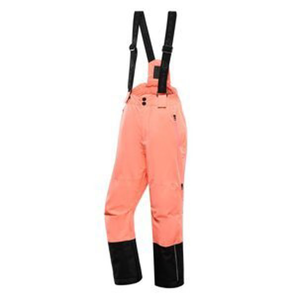Kalhoty dětské dlouhé ALPINE PRO FELERO lyžařské s membránou PTX oranžová Velikost: 140/146