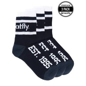 Unisex ponožky meatfly long triple pack černá s