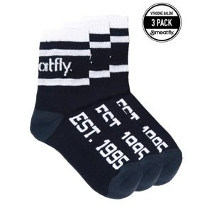 Unisex ponožky meatfly long triple pack černá m