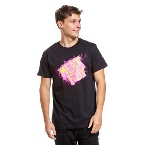 Pánské tričko meatfly crooky černá/růžová xl