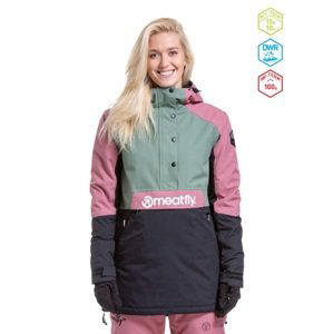 Dámská snb & ski bunda meatfly aiko zelená/růžová xs