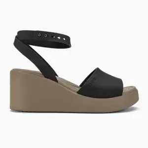 Dámské boty crocs brooklyn ankle strap wedge černá/béžová 36-37