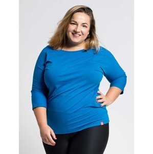 Dámské bavlněné triko plus size cityzen s elastanem královsky modrá 44