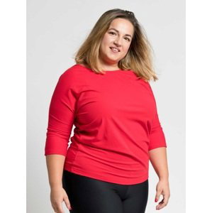 Dámské bavlněné triko plus size cityzen s elastanem červená 48
