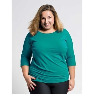 Dámské bavlněné triko plus size cityzen s elastanem smaragdová 44