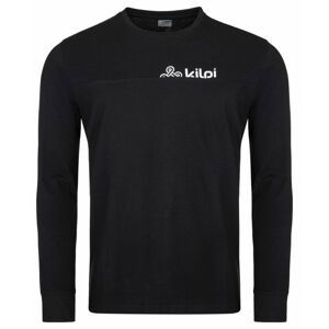 Pánské bavlněné tričko s dlouhým rukávem kilpi base-m černá 3xl