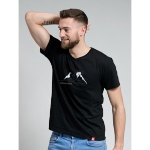 Pánské bavlněné tričko cityzen - láska hory přenáší černá 5xl