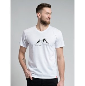 Pánské bavlněné tričko cityzen - láska hory přenáší bílá xl