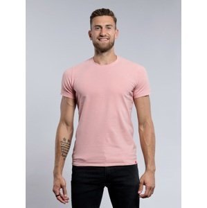 Pánské tričko cityzen slim fit s elastanem světle růžová m