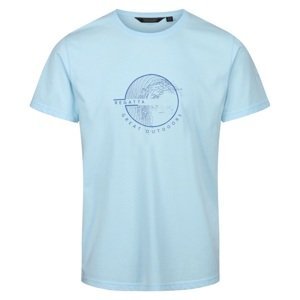 Pánské bavlněné tričko regatta cline vii světle modrá s