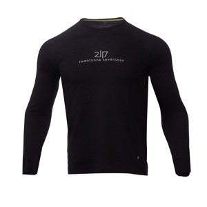 Pánské merino tričko s dlouhým rukávem 2117 luttra černá l