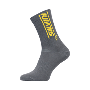 Unisex bikové ponožky silvini avella tmavě šedá/žlutá 39-41