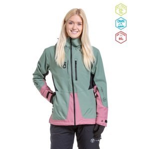 Dámská snb & ski bunda meatfly gaia zelená/růžová l
