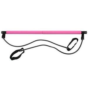 Merco Pilates Sticks posilovací tyč s gumou růžová