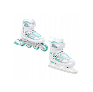 Raven Advance white/mint dětské brusle 2v1 - EU 38-42 - dívčí