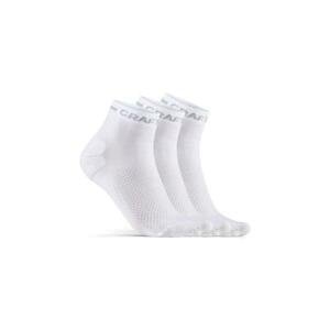 Craft ponožky CORE Dry Mid 3-pack bílá Černá - 34-36 - bílá