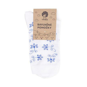 Vlnka Bavlněné ponožky modrý květ - 47-50