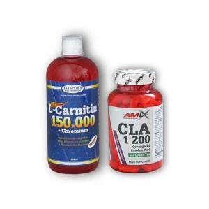 Fitsport L-Carnitin 150000 + Chrom.1l + CLA Green Tea 120caps - Citron