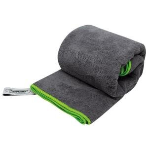 TravelSafe ručník Microfiber Terry Towel L charcoal/lime green