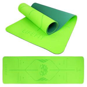 Lifefit Podložka Yoga MAT Lotos Duo 183x58x0,6cm zelená