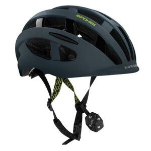 Spokey POINTER PRO Cyklistická přilba pro dospělé s LED blikačkou a blinkry, 58-61 cm, černá