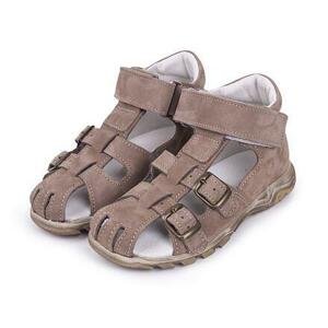 Vlnka Dětské kožené sandály Zuzu - hnědá - EU 30