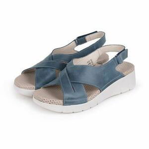 Vlnka Dámské kožené sandály Amanda - modrá - EU 36