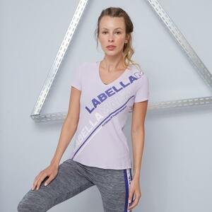 LABELLAMAFIA Dámské tričko Color Block Purple - S - fialová