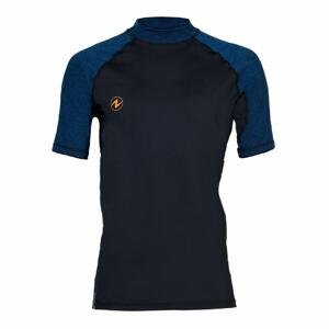 Aqualung Pánské lycrové triko SLIM FIT černá/modrá, krátký rukáv - L