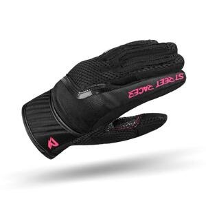 Street Racer Dámské rukavice na motorku Stunt černo-růžové - M