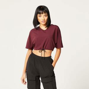 SQUATWOLF Dámské tričko Code Crop V Neck Red - S - červená