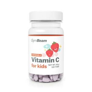GymBeam Vitamín C, tablety na cucání pro děti 120 tab. - jahoda