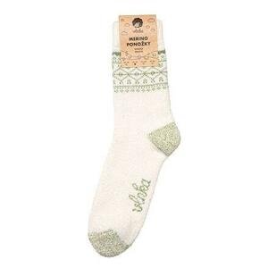 Vlnka Ovčí ponožky Merino krajka zelená - 47-50