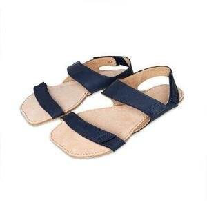 Vlnka Barefootové kožené sandály Ota - tmavě modrá - EU 39