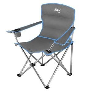 NILS CAMP Skládací židle NC3079 šedá-modrá