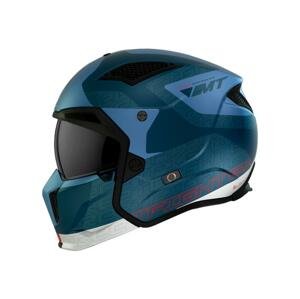 MT Helmets Přilba Streetfighter SV Totem C17 bílo-modrá + sleva 300,- na příslušenství - XL : 61-62 cm