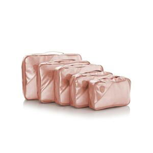 Heys Metallic Packing Cube Rose Gold – 5 kusů