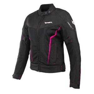 RSA Dámská bunda na motorku Bolt černo-bílo-růžová - M