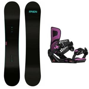 Raven Pure mint dámský snowboard + Gravity Rise black/purple vázání - 139 cm + M (EU 38,5-41,5)