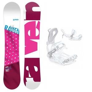 Raven Style Pink dámský snowboard + Raven FT360 white snowboardové vázání - 140 cm + M (EU 39-42)