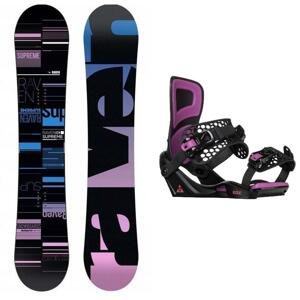 Raven Supreme black dámský snowboard + Gravity Rise black/purple vázání - 147 cm + M (EU 38,5-41,5)