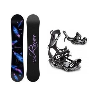 Raven Mia Black dámský snowboard + Raven FT360 black vázání - 150 cm + XL (EU 43-46) - černo bílé