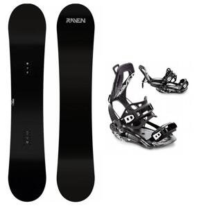 Raven Pure black pánský snowboard + Raven FT360 black snowboardové vázání - 148 cm + XL (EU 43-46) - černo bílé